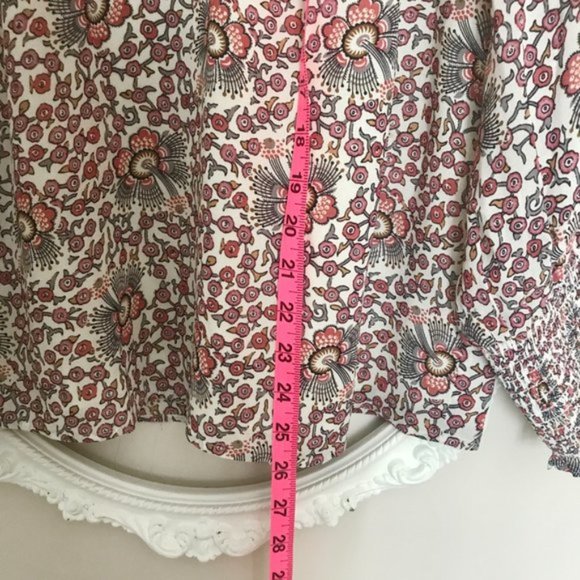 LOFT Floral Blouse, Flowerbud Smocked Cuff - Picture 11 of 13